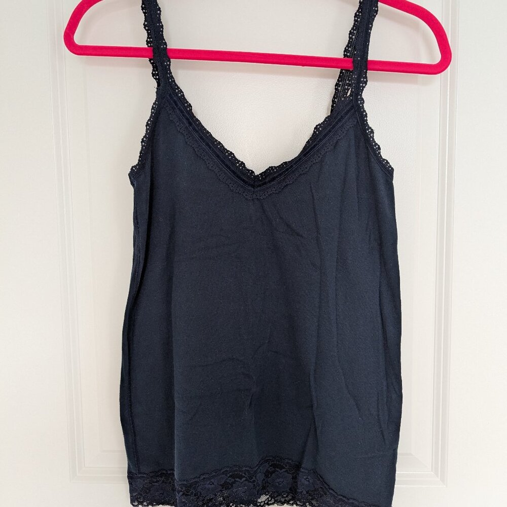 Abercrombie and Fitch Navy 2000s Y2K Lace Trim Cami